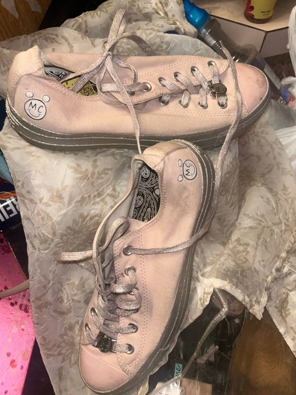 Light Pink Canvas Platform Miley Cyrus/Converse Sneakers -special edition